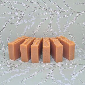 6 Handmade Market Peach Soap Bars Large Bars 4-5 oz each